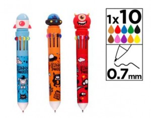 DŁUGOPIS WIELOKOL.POTWORY I KOSMOS 0,7MM 10 KOL.
