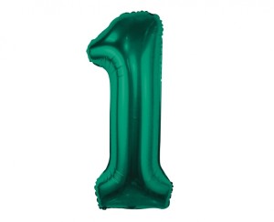 BALON FOLIOWY B&C CYFRA "1" ZIELEŃ BUTELKOWA 85cm.