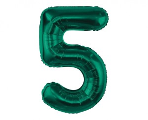 BALON FOLIOWY B&C CYFRA "5" ZIELEŃ BUTELKOWA 85cm.