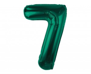 BALON FOLIOWY B&C CYFRA "7" ZIELEŃ BUTELKOWA 85cm.