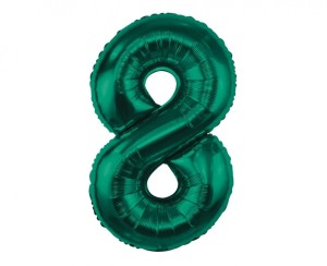 BALON FOLIOWY B&C CYFRA "8" ZIELEŃ BUTELKOWA 85cm.