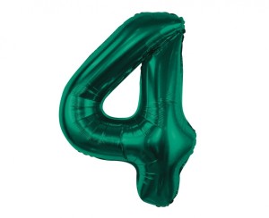 BALON FOLIOWY B&C CYFRA "4" ZIELEŃ BUTELKOWA 85cm.