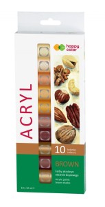 FARBA AKRYLOWA ZESTAW 10KOL.x12ml.ODC.BRĄZ.H.COL.