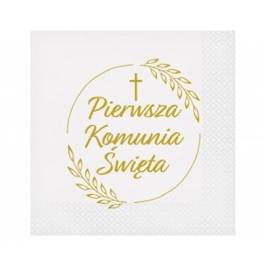 SERWETKI PIERWSZA KOMUNIA ŚW.KŁOSY 33x33c.20szt.