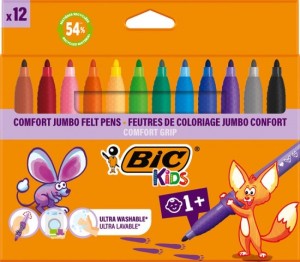 FLAMASTRY BIC KIDS COMFOR JUMBO 12KOL.