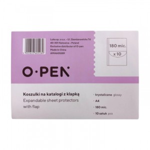 KOSZULKI NA KATALOGI Z KLAPĄ A4 KRYS.180mic /10szt