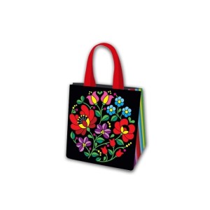 TORBA LAMINOWANA PP ETNO FOLKLOR CZARNA 34x34x22