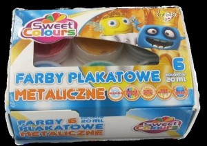 FARBY PLAKATOWE 6 KOL.20ML.METAL.SWEET COLOURS