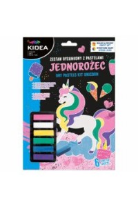ZESTAW RYSUNKOWY Z PASTELAMI JEDNOROŻEC KIDEA