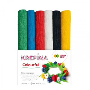 KREPINA MARSZCZONA 25x100cm.MIX COLORFUL 6kol.