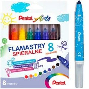 FLAMASTRY SPIERALNE 8-KOL.PENTEL