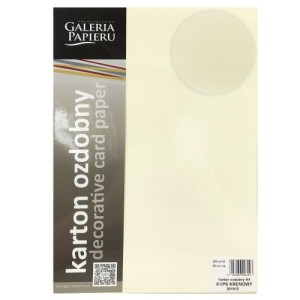 KARTON OZD. A4 220gr.RYPS KREMOWY 20ark.