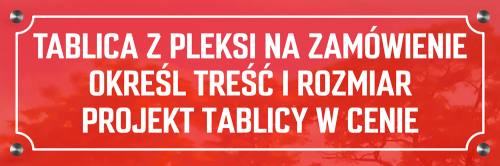 Tablica z pleksi dla szkoły lub urzędu na budynek (zewnętrzna) - WYBIERZ WYMIAR I SPRAWDŹ CENĘ.