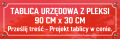 Tablica z pleksi dla szkoły lub urzędu na budynek (zewnętrzna) - rozmiar 90 cm x 30 cm.