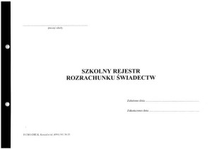 Szkolny rejestr rozrachunku świadectw