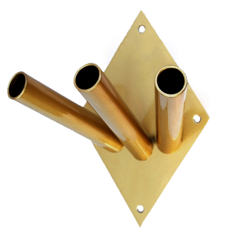 Uchwyt flagowy "ROMB" ze stali złoty potrójny.