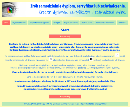 kreator dyplomów online