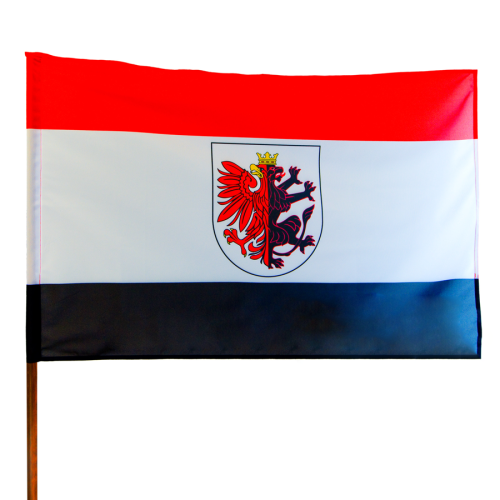 Flaga Województwa Kujawsko-pomorskiego z Herbem