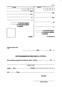 Zawiadomienie o przekazaniu ucznia (karton)