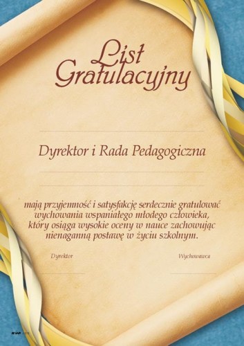  List Gratulacyjny Dla Rodziców J015