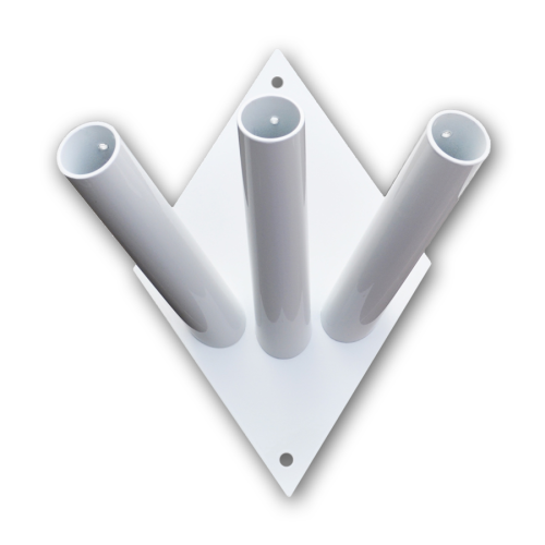 Uchwyt flagowy "ROMB" ze stali biały potrójny.