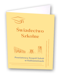 Teczka na świadectwo lub dla absolwenta - drukowana cyfrowo na zewnątrz z kartonu - na zamówienie, z indywidualnym wzorem klienta - cena powyżej 50 szt.