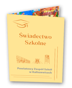 Teczka na świadectwo lub dla absolwenta - drukowana cyfrowo na zewnątrz i wewnątrz z kartonu - na zamówienie, z indywidualnym wzorem klienta - cena powyżej 50 szt.