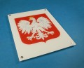 Godło Polski z białym tłem na bezbarwnej plexi 40 cm x 50 cm