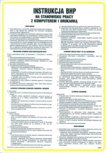 Instrukcja postępowania na stanowisku pracy z komputerem i drukarką