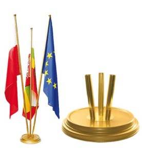 Stojak gabinetowy na flagi - trójramienny