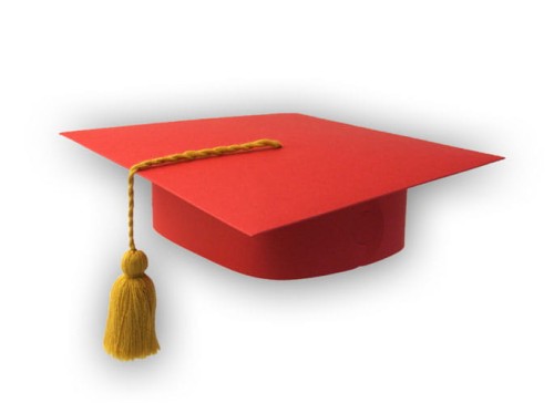 Biret papierowy dla pierwszoklasisty lub przedszkolaka - czerwony