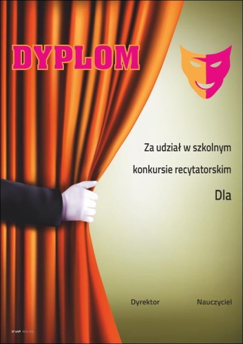 Dyplom na konkurs recytatorski ADS005