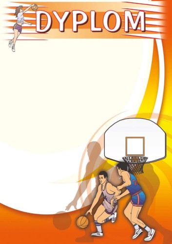 Dyplom  sportowy koszykówka bez tekstu B035