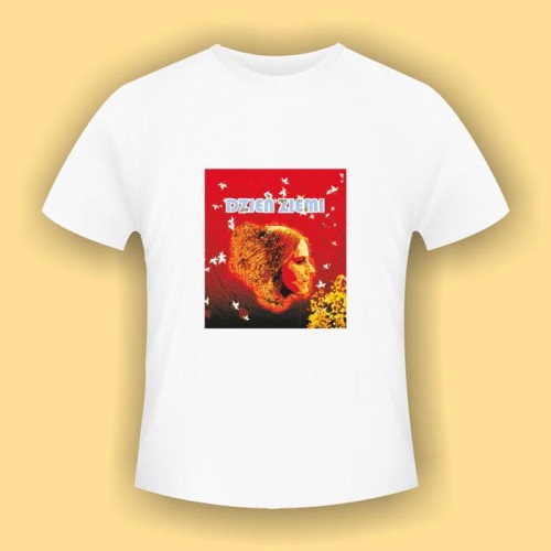 "Dzień Ziemi" wzór nr 3 - biała koszulka bawełniana (t-shirt) z kolorowym nadrukiem