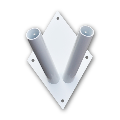 Uchwyt flagowy "ROMB" ze stali biały podwójny.