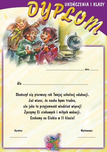 Dyplom Ukończenia I Klasy B017