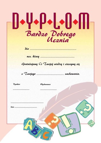Dyplom bardzo dobrego ucznia B011