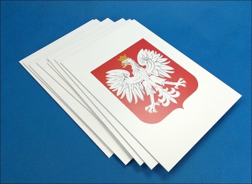 Godło Rzeczpospolitej Polskiej (Godło Polski) na podłożu z tworzywa sztucznego (pcv, hips itp.) - różne rozmiary