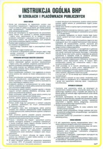 Instrukcja ogólna BHP w szkołach i placówkach publicznych