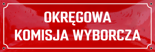 Tablica emaliowana z napisem "Okręgowa Komisja Wyborcza" na budynek (zewnętrzna) - rozmiar do wyboru