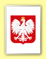 Godło Rzeczpospolitej Polskiej (Godło Polski) w aluminiowej ramce A4+ (różne kolory)