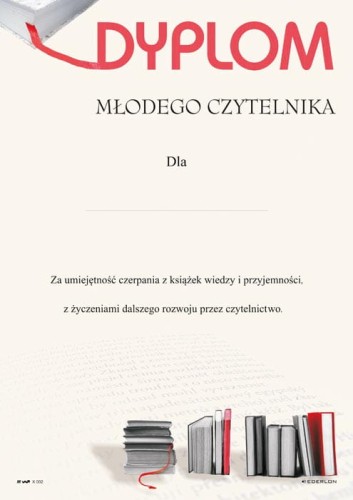 Dyplom młodego czytelnika X002