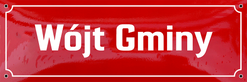 Tablica emaliowana z napisem "Wójt Gminy" na budynek (zewnętrzna) - rozmiar do wyboru