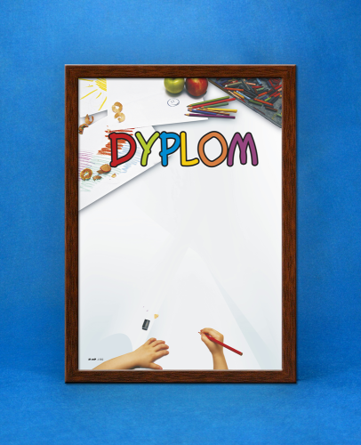 Ramka na dyplom lub certyfikat A4 - profil prostokątny - kolor brąz