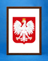 Godło Rzeczpospolitej Polskiej (Godło Polski) w prostokątnej ramce 30 cm x 40 cm brązowy