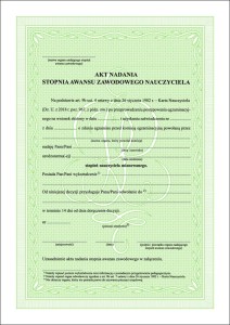 Akt nadania stopnia awansu zawodowego nauczyciela zał. 3