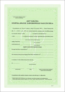 Akt nadania stopnia awansu zawodowego nauczyciela zał. 7