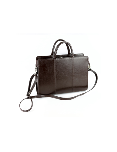 512 Damski skórzany kuferek mały - brąz