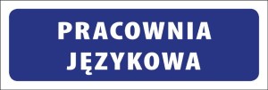 Tabliczka informacyjna na drzwi - PRACOWNIA JĘZYKOWA