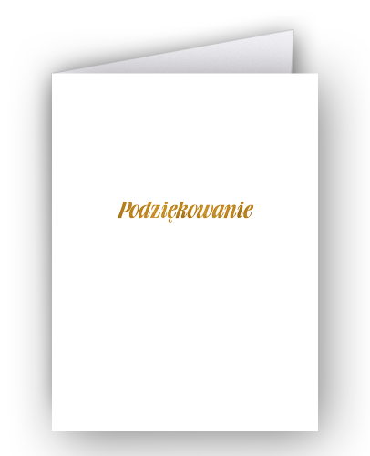 Okładka ozdobna kartonowa A4, złocona z napisem "Podziękowanie"